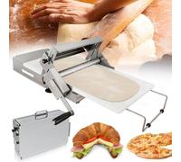 ZEEKYFOR Laminoir à Pâte à Pizza, épaisseur Réglable de 0 à 25 mm, Pliable en Acier Inoxydable, pour Boulangeries et Viennoiseries 60x30cm