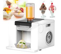 ZEEKYFOR Machine à Cônes de Neige, Machine à Glace en Flocons, Machine à Glace Pilée Commerciale, Machine à Desserts 60 kg/24 H, Machine à Glace en Flocons Automatique White