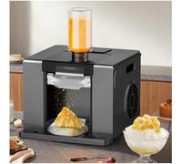 ZEEKYFOR Machine à Cônes de Neige, Machine à Glace en Flocons, Machine à Glace Pilée Commerciale, Machine à Desserts 60 kg/24 H, Machine à Glace en Flocons Automatique Black