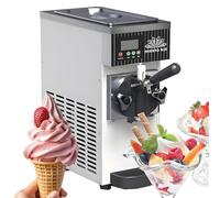 ZEEKYFOR Machine à Glace à L'italienne, Sorbetière de Comptoir avec écran LCD pour Cafés et Snacks, Débit de 4 à 8 kg/H, avec Trémie Réfrigérée de 1 L/1.2 L 2.5L White
