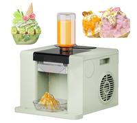 ZEEKYFOR Machine à Glace Pilée électrique, Mini Machine à Glace en Neige, Machine à Cornets de Neige électrique, Sorbetière pour Restaurant, Salon de Thé Au Lait, Pâtisseries, Usage Domestique Green