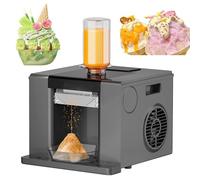 ZEEKYFOR Machine à Glace Pilée électrique, Mini Machine à Glace en Neige, Machine à Cornets de Neige électrique, Sorbetière pour Restaurant, Salon de Thé Au Lait, Pâtisseries, Usage Domestique Black