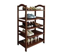 ZEELYDE Étagère à chaussures, étagères réglables à 5 niveaux en bambou pour économiser de l'espace, organisateur de rangement, casier, chambre, salon, couloir, heureux