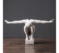 ZEELYDE Statue de déco Jardin,Décoration de Jardin Familial Ornement Statue Sculpture Ornements Abstraits créatifs pour Plongeur Statue Art de Personnage, Résine Artisanat Rétro Divers Décoration PE