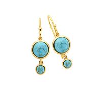 Zeeme Boucles d'oreilles turquoise / or, Taille One Size