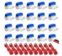 Zeeorymn 20 Pcs Connecteurs de Câbles pour Robot Tondeuse et 10 Bornes de Connexion, Connecteur Etanche Rempli de Gel pour Fil Périphérique de Jardin, Raccords Universels Extérieurs