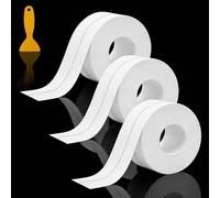 Zeeorymn 3 Rouleaux Joint Silicone Salle de Bain Imperméable,Ruban Auto-Adhésif Blanc,Joint Baignoire Bande d'Étanchéité pour Salle de Bain, Cuisine et Bien Plus Nombreuses Occasions (320 * 3,8 Cm)