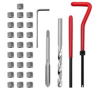 Zeeorymn 30 Pcs Kit de Réparation de Filetage M6 | Inserts Filetés Métriques Outils + Clé + Foret Hélicoïdal HSS + Taraud Filet M6 | Outil Complet pour Réparer Filetages Défectueux