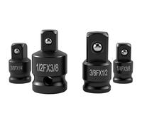 Zeeorymn 4pcs Adaptateur Douille Acier Chrome-Molybdène (CR-MO) - Adaptateurs Carrés pour Cliquet : 3/8" vers 1/4", 1/4" vers 3/8", 1/2" vers 3/8", 3/8" vers 1/2" - Raccord Douille Réducteur