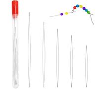 Zeeorymn 5 Pièces Aiguilles à Perles,Avec Bouteille de Stockage à Aiguille Transparente à Aiguille Perle, pour Artisanat et Fabrication de Perle pour Bracelet,5Tailles