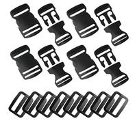 Zeeorymn Boucles en Plastique à Déclenchement 25mm Boucles pour Sac à dos, Boucle de Remplacement, Solide et Durable, Fabriqué en Europe，Boucle à Double Ouverture Latérale (8 ensembles)