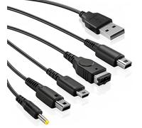 Zeeorymn Câble de Chargeur USB 5 en 1 Remplacement, Cable Chargeur Compatible avec les Consoles New 3DS XL/New 2DS XL/2DS/Dsi XL/Ds lite/DS Lite/NDS PSP 1000-3000, Recharge Facile via USB,120cm