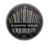 Zeeorymn Ensemble de 30 Aiguilles à Coudre à la Main en Acier Inoxydable, Disque Noir, Aiguilles à Broder, Enfilage Facile, pour l'artisanat et la Couture à la Main