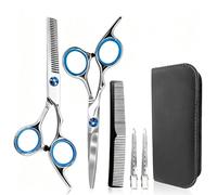 Zeeorymn Ensemble de ciseaux de coiffure professionnels de 15,2 cm, pour barbiers de salon, enfants et adultes, outils de coupe de coiffure avec peigne et étui