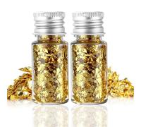 Zeeorymn Feuille D'or,2pcs Multifonctionnel Papier Feuille D'or en Bouteille,peut être Utilisé pour L'artisanat La Décoration,la Peinture à la Feuille D'or Maquillage,Nail art,Production artisanale