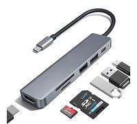 Zeeorymn Hub USB C 6 en 1 Adaptateur multiport USB-C 2.0 Ports USB 3.0 5Gbps/Lecteur de Carte SD/TF pour MacBook Pro 2020 MacBook Air 2020 Huawei Matebook ChromeBook Pixel Tablette USB Type C
