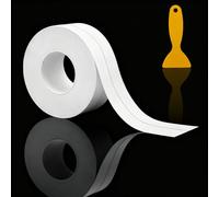 Zeeorymn Joint Silicone Salle de Bain,Bande d'Étanchéité Autocollante,Ruban Auto-Adhésif en PVC Souple Anti-Moisissure,Joint Baignoire pour Salle de Bain, Cuisine et Bien Plus (1, Blanc, 320 * 3,8 Cm）