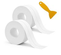 Zeeorymn Joint Silicone Salle de Bain Imperméable,2 Rouleaux Ruban Auto-Adhésif Blanc,Joint Baignoire Bande d'Étanchéité pour Salle de Bain, Cuisine et Bien Plus (320 * 3,8 Cm)