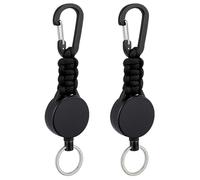 Zeeorymn Porte-clés Extensibles,Porte Badges Mousqueton,Enrouleur Retractable de 60cm avec Ressort Renforcé et Résistant Pour Porte-cartes, Porte-badge d'identité（2Pcs）