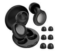 ZEEOYAN Bouchons d'oreilles pour dormir - Protection auditive - Réutilisables - En silicone - Réutilisables - Pour dormir sur le côté, les ronflements, les voyages, le travail (Noir)