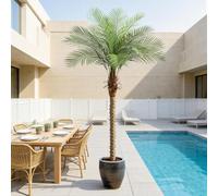 ZEEOZE 210 cm Palmier Artificiel Phoenix Palmiers Artificiels Hauts avec 15 Feuilles Réglables Faux Palmiers Phoenix pour Terrasse Extérieure Piscine Bureau à Domicile Salon Jardin (1 Pièce, 210cm)