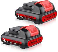 ZEERISA Lot de 2 batteries de rechange 3,0 Ah 12 V MAX DCB120 compatibles avec les appareils Dewalt 12 V DCB120 DCB123 DCB122 DCB127 DCB124 DCB121