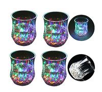 Zeerkeer 4 Pcs Verre Lumineux Led, Verre Mojito Verres Led Acrylique Verre Incassable Texture PC Verres à Liqueur Led Verre à Boisson Automatique Led Pour Bar Fête pour FÊte Club Bar - IdÉe Cadeau