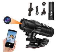 Zeerkeer Caméra d'action 1080p WiFi Casque Caméra Ultra HD 120° Grand Angle Étanche Caméra Webcam EIS Stabilisation Caméra d'action avec kit d'accessoires pour Escalade équitation Ski