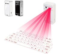 Zeerkeer Clavier Laser sans Fil Bluetooth - Projection virtuelle - Portable - pour iOS Android Smart Phone Pad Tablette PC Notebook (Blanc)