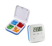 Zeerkeer Pilulier électronique avec rappel 5 fois par jour pour médicaments électroniques et portable avec rappel (Bleu)