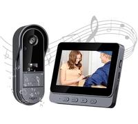 Zeerkeer Sonnette Vidéo sans Fil avec Caméra, Visiophone sans Fil Extérieur Étanche IP65,2.4GHz Connectée Écran 4.3",Portier Vidéo 1080P,170°,Vision Nocturne,Notification Instantanée pour Maison