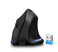 Zeerkeer Souris de jeu verticale ergonomique avec DPI réglable pour gamer/PC/ordinateur portable/bureau (sans fil)