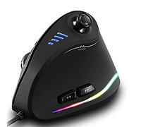Zeerkeer Souris Verticale Ergonomique, Souris de Jeu Verticale Filaire RVB avec Joystick, 11 Boutons programmables, 5 DPI réglables (1500-2500-4000-7000-10000) pour PC, Ordinateur de Bureau,