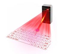 Zeerkeers Mini Clavier Virtuel Laser Bluetooth Sans Fil pour Ordinateur Portable Noir
