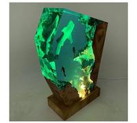 Zeetan Lumières De Plongeur De L'Océan LED À La Main, Lampe De Table De Chevet USB en Résine Époxy, Ornements d'art De Bureau De Chambre À Coucher,Vert,6 * 4in