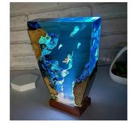 Zeetan Lumières De Sirène De L'Océan LED, Lampe De Chevet en Résine Époxy, Ornements d'art pour Noël De Chambre À Coucher De Bureau,White Light,10 * 6in