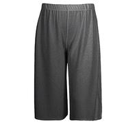 Zeetaq Mini short court uni taille élastique pour femme Taille 36-54, charbon, 52