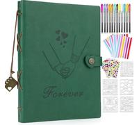 ZEEYUAN Album photo à personnaliser soi-même - Motif pissenlit - 60 pages - 22 x 27,3 cm - Vintage - En cuir - Avec coins photo - Beau cadeau pour la Saint-Valentin, un anniversaire et Noël - Pour