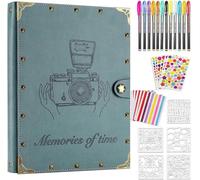 ZEEYUAN Album Photo Scrapbooking 10X15 Albums Photos DIY avec 12 Stylos, Kit Album 60 Pages Scrapbooking Livre Fait à La Main DIY Album, Cadeaux pour Enfant Mariage Voyage la fête des mères