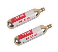 Zéfal Cartouches CO2 25 g filetées universelles pour vélo (Lot de 2) Argent