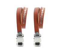 ZEFAL Christophe 516-Lot de 2 vélo-Cuir Courroie de cale-Pied Cyclisme, Marron (foncé), Taille Unique