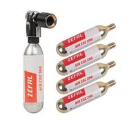 ZEFAL EZ Big Shot - Gonfleur CO² + Cartouches CO2 - Pompe CO2 Compacte, Légère, Rapide et sans Effort - Gonfleur CO2 Velo Noir et Argent avec Cartouche
