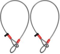 Zéfal K-Traz Câble, Câble Antivol Vélo 120 cm ou 220 cm - Complément Antivol - 2 boucles - Pour Sécuriser Roues, Selle, Accessoires ou plusieurs vélos (Lot de 2)