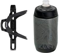 Zefal Kit Pulse Z2 et Sense Pro 50 - Porte-Bidon à introduction latérale et Bidon 500 ML - Idéal Cadres à Espace Limité, Noir