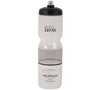 ZEFAL Magnum Grande Contenance, Gourde Vélo/VTT et Sport Réutilisable sans BPA - Bidon Eau Soft Couvercle Vissable - Fabriqué en France - Noir (Translucide), 975 ML