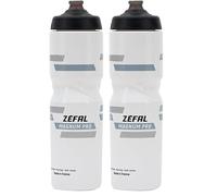 ZEFAL Magnum Pro Blanc et Noir - Bidon Velo de Grande Contenance - Gourde Vélo/VTT et Sport Réutilisable sans BPA - Tétine en Silicone Étanche - 975 ml, 92 g (Lot de 2)
