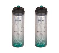 ZEFAL Pack Arctica 75 - Lot de Deux Bidon Velo Isotherme 750 ml - Vert | Gourde Isotherme Velo sans BPA - Bidon Eau Inodore et Etanche - Bidon Sport - 2 x 750 ml