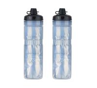 ZEFAL Pack Arctica 75 Soft-Cap avec Protéction No Mud - 2 x Bidon Vélo 750 ml - Gourde Vélo Isotherme Inodore et Etanche avec Protection contre Boue - Bidon Sport sans BPA - Noir/Argent - 2 x 750 ml