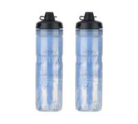 ZEFAL Pack Arctica 75 Soft-Cap avec Protéction No Mud - 2 x Bidon Vélo 750 ml - Gourde Vélo Isotherme Inodore et Etanche avec Protection contre Boue - Bidon Sport sans BPA - Bleu/Argent - 2 x 750 ml