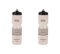 ZEFAL Pack Magnum - Deux Bidons Vélo Grande Contenance, Gourde Vélo/VTT et Sport Réutilisable sans BPA - Bidon Eau Soft Couvercle Vissable - Fabriqué en France - Noir (Translucide), 2 x 975 ML